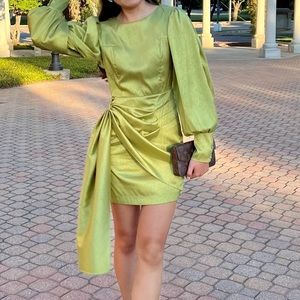 Urban Outfitters Ghospell green satin mini dress